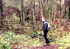 Blond Twink Pisses And Cums In Public During A Walk In The Forest
