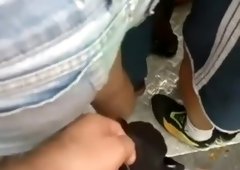 Groping a teen girl's ass in the crowd