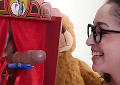 Surprise for a Cute Inexperienced Doll Big Cock with a Bow