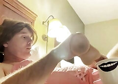 CindiCsissy 1st time eating my own cum