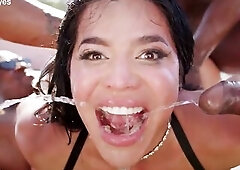 This Venezuelan slut loves to eat ebony weenies and put 'em in her cunt and butt at the same time