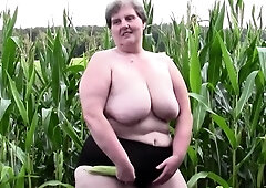 Hairy Mature BBW Tina Plays With Her Huge Ass Fat Pussy In a
