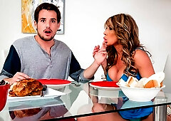 Spicy big-boobed hottie Farrah Dahl screwed by massive penis