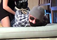 Hot girl tied dude up