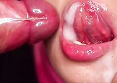 CLOSE UP: MOST EXCELLENT MILKY Carnal ORAL JOB for YOUR Hard COCK! PINK HAIR! Delightsome CUM in Throat ASMR 4K