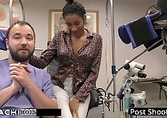 Slender brunette student gets intimate exam from Doctor Tampa at college clinic