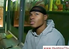 Black thug sucks a white customers dick