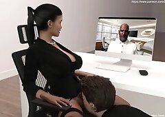 Office sex, butt, stepmom