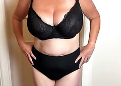 Undressing, bbw mom, day