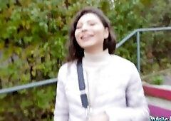 Public Agent Large bazookas natural Ukrainian sucks large penis outdoors