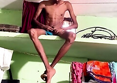 Indian muscle, solo handjob, pornstar