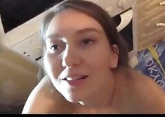 American MILF Gives a Hot Deep-Throat Blowjob