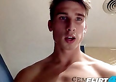 Gorgeous teen has a huge cock and knows how to jerk it