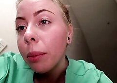 Gloved Nurse Sperm Extraction on Restrained Patient