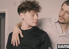 Daddy fucks twink step-son after fight with mom