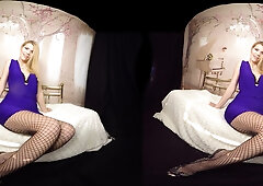 454 - Izzy Delphine; Blonde Babe Striptease and Masturbation Virtual Reality