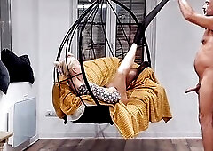 Glamorous blond amateur older wife Selena enjoys her half-dressed sex games and constricted snatch creampie sex climax in swing