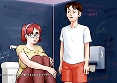 Summertime saga - gameplay - roleplay - taboo - judith large saggy bazookas pressing and tugjob
