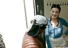 Cute DP babe creampied in IR gangbang