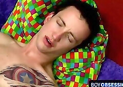 Sweet and flexible Skyler Evans attempts a dildo in his butt