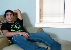 Punk tugging cock after stripping down