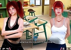 Naughty nubile redhead gets down to double homework fun