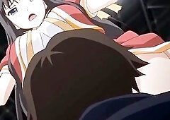 Handsome anime teen with large breasts is having her twat well stuffed with hard wang