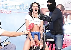 Hawt slim cutie enjoys drubbing on her butt and bazookas—Maye Lopez shoved to the limitation