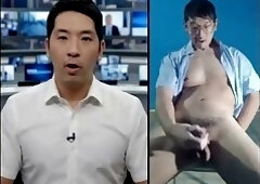 Asian Journalist Exposed showing big cock and cum