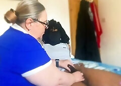 Most excellent Grandma BBC Edging Oily Massage for cum trickling biggest load
