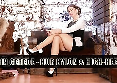 No talk, just hawt nylon legs and high heels – Worship nylon headmistress Lady Julina