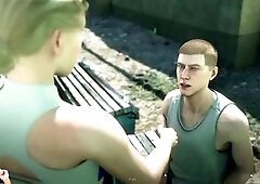Gay soccer, gay army base, bathroom