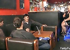 Hot bbw party in the bar
