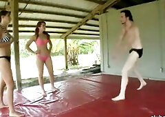 See Sexy beauties take his booty on now! - Femdom, Wrestling, Humiliation, Playgirl, Fetish Porn