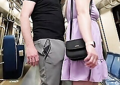 Subway Stranger Rubs Weenie on Gal, That babe Strokes his Wang Throughout Panties, Almost Busted by Passengers