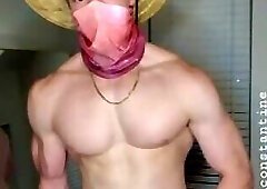 Showing off his muscles and masturbate — Candid Constantine