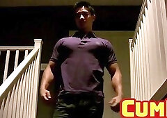 Handsome Asian muscle hunk has a thing for sloppy fucking