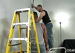 Hairy latino takes his friend's cock