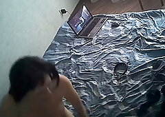 Latvian milf caught masturbating with a thick sex machine in a hidden camera clip