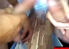 Blonde jock and hairy jock trade oral