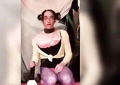 hawt purple nylons feminin body 8 inch sex tool goes ballsdeep