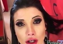 Sensual trans babe opens wide for a giant cock in her mouth