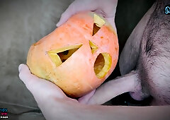 Stud humps pumpkin on Halloween