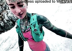 Mountainside Bang Facial Ejaculation in the Wild