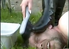 Riding Boots Cleaning on Slave Face