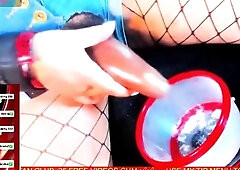 Blonde tranny shemale solo masturbation