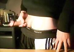 Gym shorts and a big load...