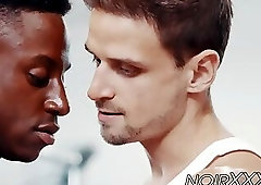 Handsome dude seduced and fucked by his muscular black trainer