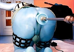 Sexy blue Skin Avatar banged by Machine video two