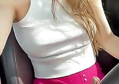 Vica's happy time in car